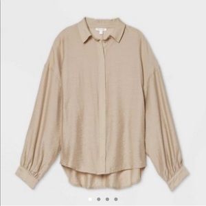 Prologue Flowy Long Sleeve Button Down Blouse